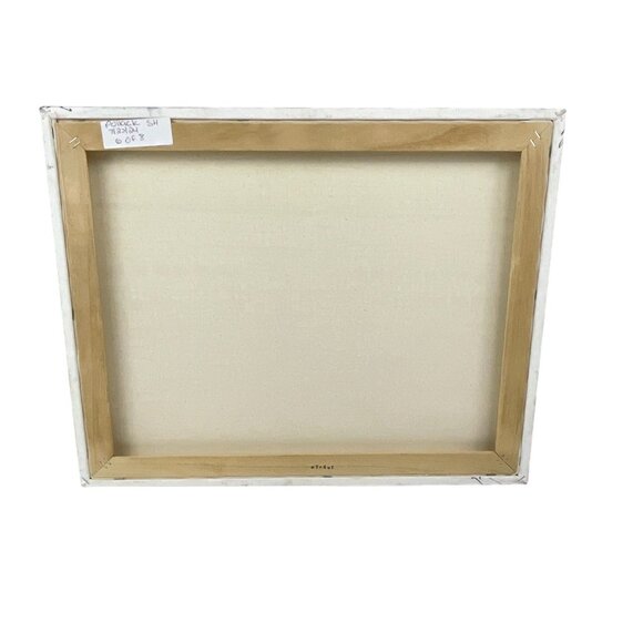 Handmade Trevor Williamson Abstract Canvas Painting Unique Faces & Textured Line - Picture 9 of 10